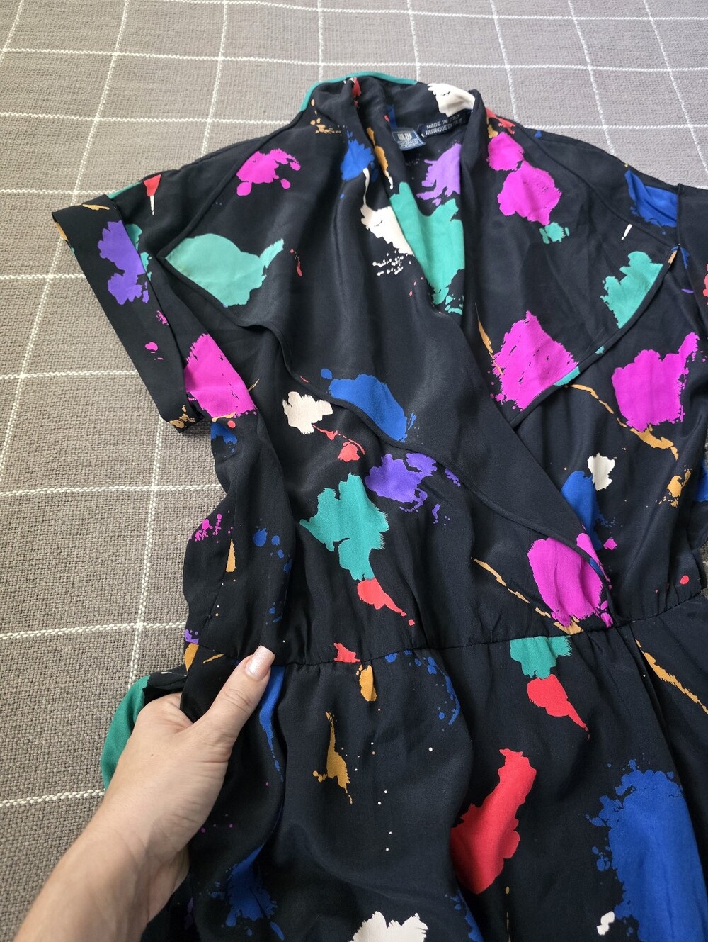 Vtg 80s Silk Emanuel Ungaro Paris Dress Made In Italy - Picture 6 of 6